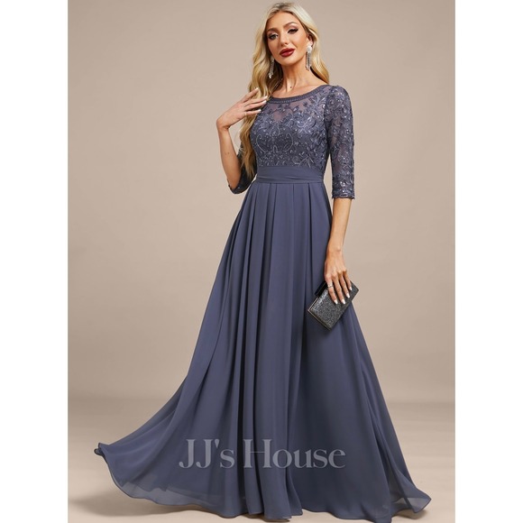 JJs House Stormy A-Line Lace Chiffon Mother of the Bride Dress – Size 14 NWT - Picture 1 of 9